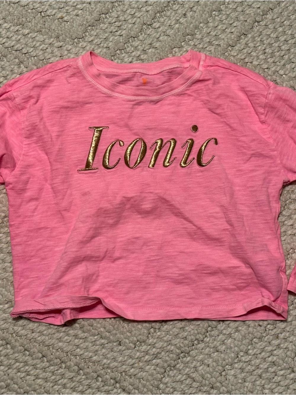 Crewcuts long sleeve cropped “Iconic” tee, size XS (4/5)